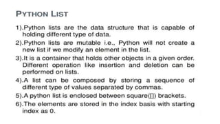 List in python | PPT