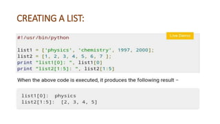 List in python | PPTX