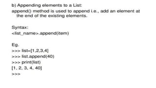 List in python | PPTX