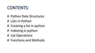 List in python | PPT
