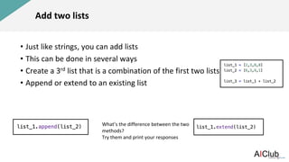 Lists methods | PPTX