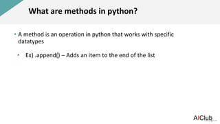 Lists methods | PPTX