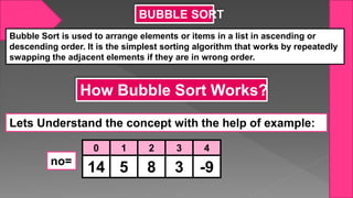 LIST IN PYTHON[BUBBLE SORT] | PPT