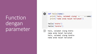 Function
dengan
parameter
 