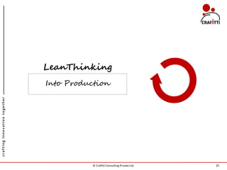 LeanThinking
                               Into Production
crafting innovation together




                                          © Crafitti Consulting Private Ltd.   25
 