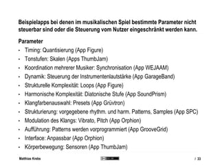 Matthias Krebs
Musikmachen mit Apps unterliegt spezifischen Beschränkungen
2. Funktionale Beschränkungen auf bestimmte mus...