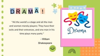 A
"All the world's a stage and all the men
and women merely players: They have their
exits and their entrances, and one man in his
time plays many parts."
- William
Shakespeare
 