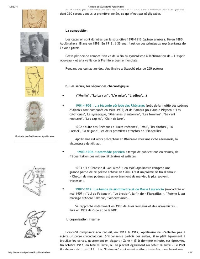 Lit Alcools De Guillaume Apollinaire Lit Alcools De Guillaume Apollinaire
