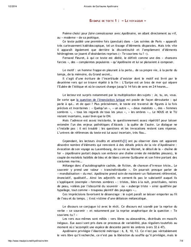 Lit alcools de guillaume apollinaire