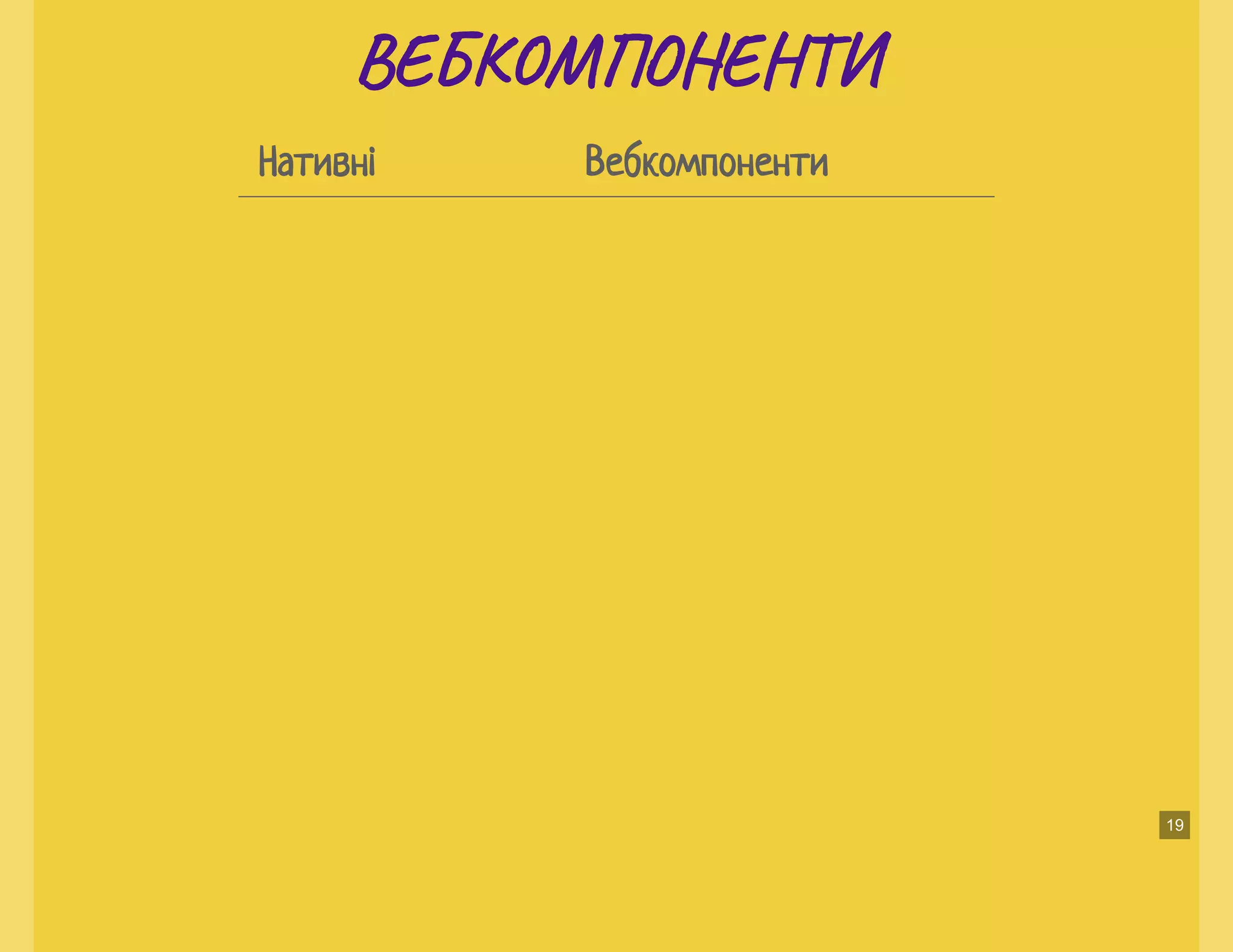 ВЕ М ЕНВЕ М ЕН
Нативні Вебкомпоненти
19
 