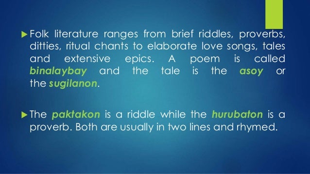 Philippine Literature I. Region VI.