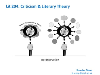 Lit 204: Criticism & Literary Theory Brendan Stone [email_address] 