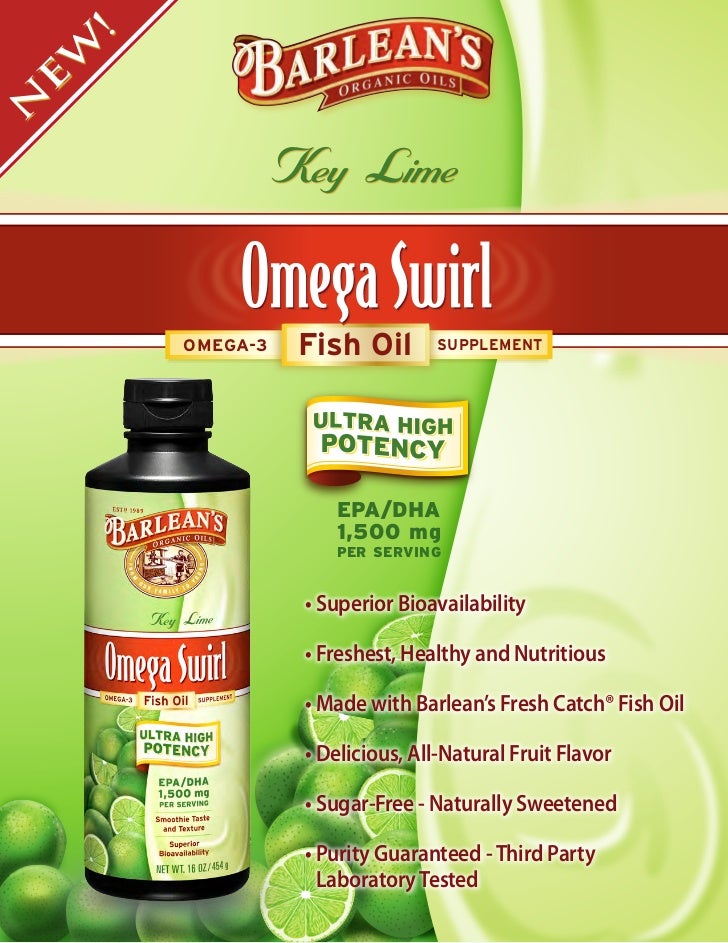 Now Available Barlean's Key Lime Ultra High Potency Omega Swirl