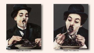 Chaplin. El gran dictador. 831 x 1080 mm.Chaplin. 640 x 739 mm.
 