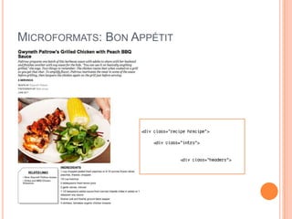 MICROFORMATS: BON APPÉTIT
 