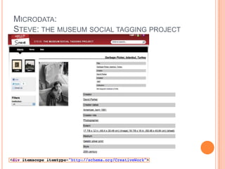 MICRODATA:
STEVE: THE MUSEUM SOCIAL TAGGING PROJECT
 