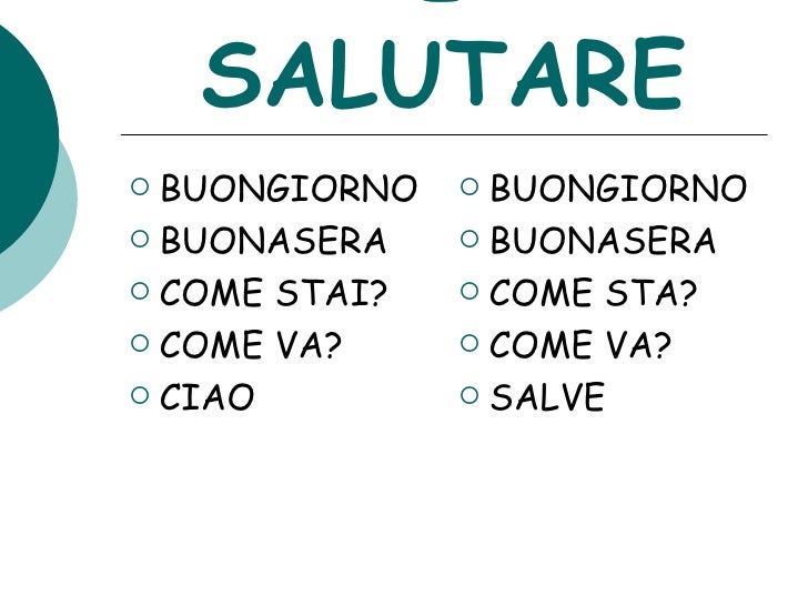 Ciao Come Stai In Francese