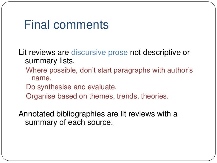 writing literature reviews writing literature reviews