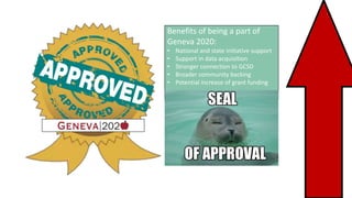 Benefits of being a part of
Geneva 2020:
• National and state initiative support
• Support in data acquisition
• Stronger connection to GCSD
• Broader community backing
• Potential increase of grant funding
 