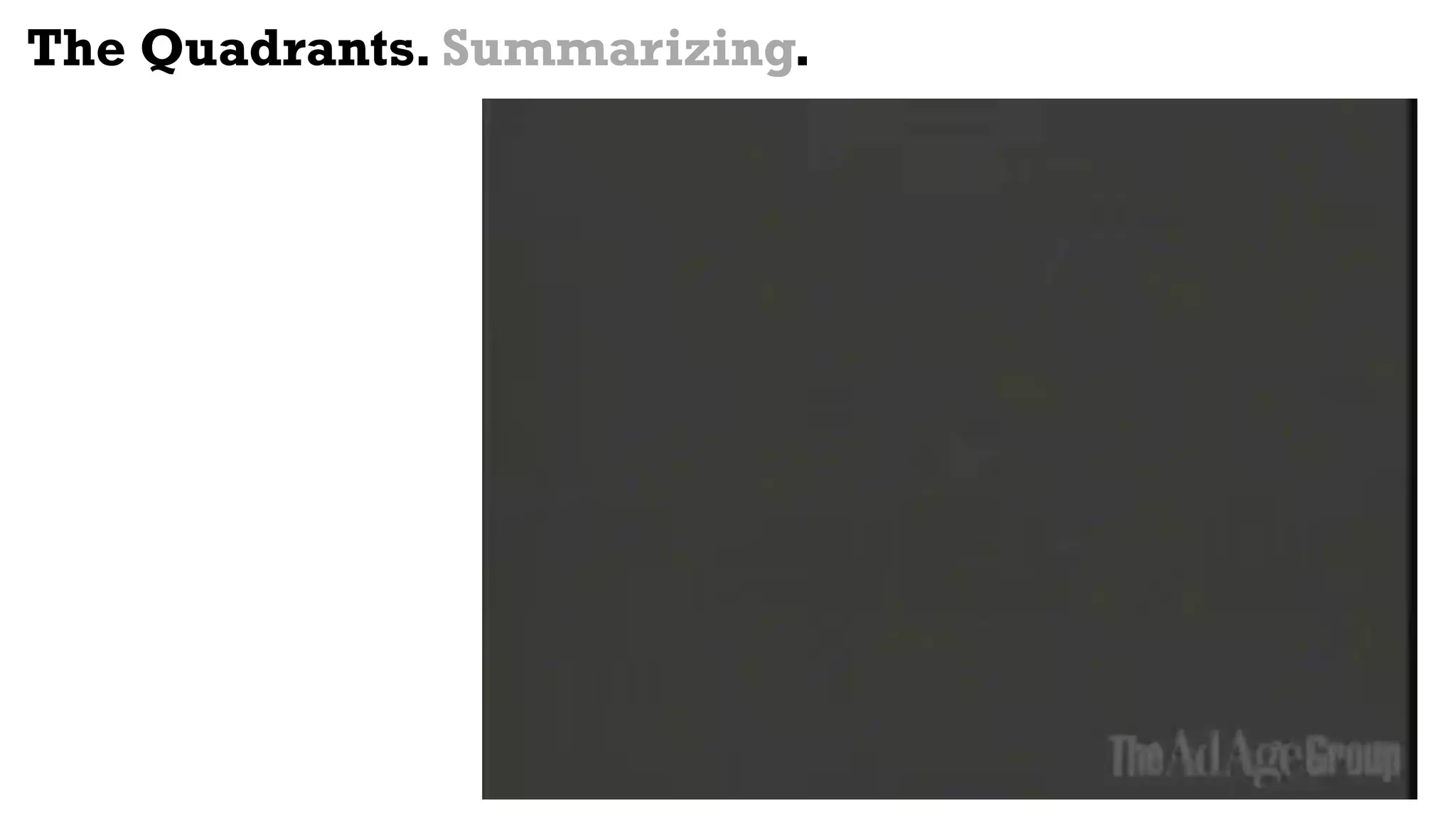 The Quadrants. Summarizing.
 