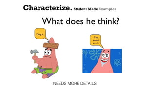 Characterize. Student Made Examples
NEEDS MORE DETAILS
 