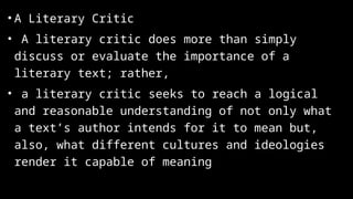 LIT CRIT 17 LESSON literary theory and movements | PPTX