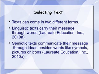 Literate Environment