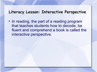 Literate Environment