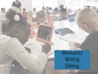 Mechanics
Writing
Editing
Amanda Hartmann, Speech Pathologist, ATIA 2015
 