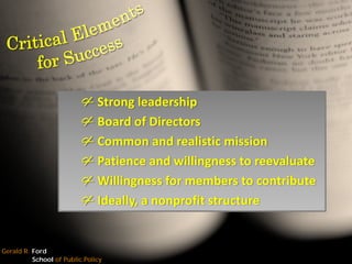 The Leadership Challenge: Moving towards a governance model for the Washtenaw County Literacy Coalition