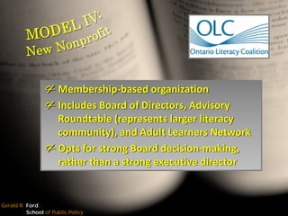 The Leadership Challenge: Moving towards a governance model for the Washtenaw County Literacy Coalition