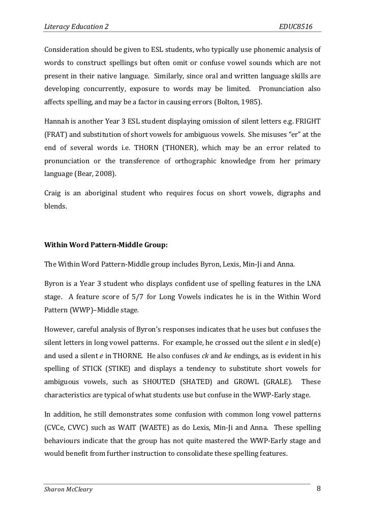 Spelling test picture