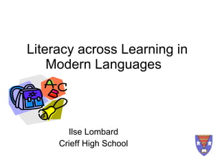 Literacy across Learning in  Modern Languages  Ilse Lombard Crieff High School 