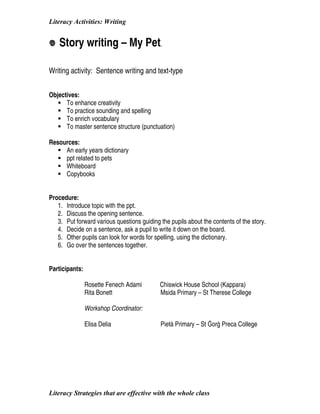 Literacy activities 1_2_3_writing | PDF