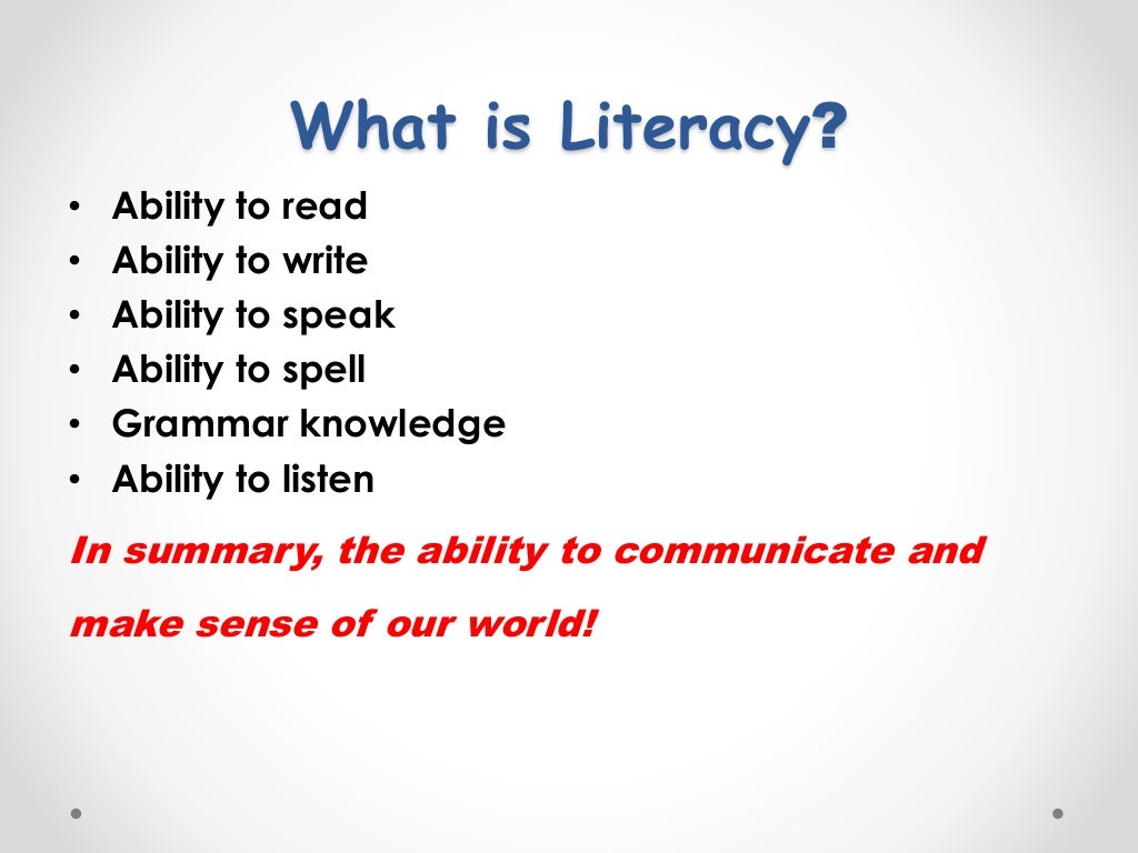 Literacy and numeracy