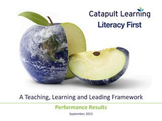 A Teaching, Learning and Leading Framework
Performance Results
September, 2013

 