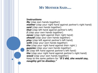 Literacy In The Playground Clapping Games 11