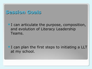 Literacy Leadership Teams | PPT
