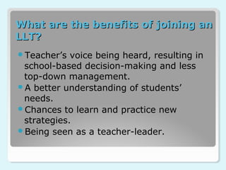 Literacy Leadership Teams