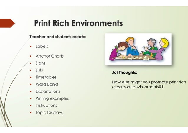 Literacy: Creating a Classroom Environment Rich in Meaningful Print in ...