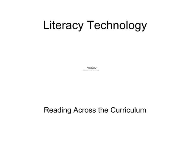Literacy Technology Presentation | PPT