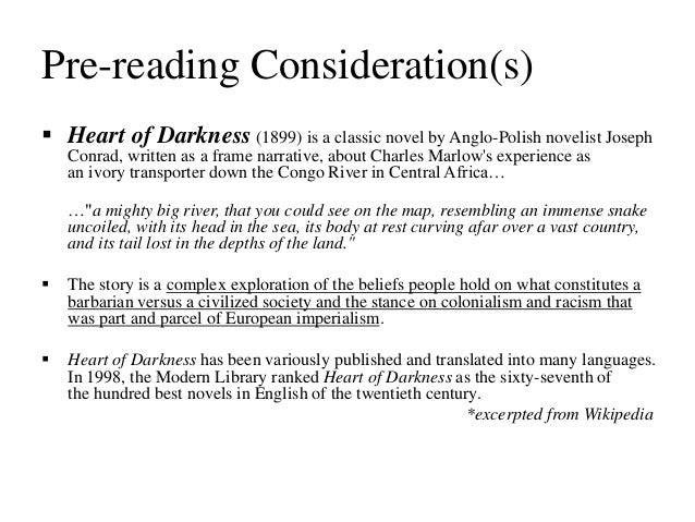 postcolonial reading of heart of darkness Conrad's heart of darkness, which was generally read as a part of modern literature is postcolonial ideas from edward said's culture and imperialism ( 1994. postcolonial reading of heart of darkness Conrad's heart of darkness, which was generally read as a part of modern literature is postcolonial ideas from edward said's culture and imperialism ( 1994.