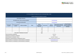 Tipo (Programa,
proyecto)
Nombre del programa,
proyecto
Objetivos estratégicos Metas
Montos
presupuestados
programados
Fecha de inicio
Fecha de
culminación
Estado actual de avance por
proyecto (link para descargar
el documento)
Link para descargar el
documento completo del
proyecto aprobado por la
SENPLADES
0,00
0,00
0,00
0,00
NÚMERO TELEFÓNICO DEL O LA RESPONSABLE DE LA UNIDAD POSEEDORA DE LA INFORMACIÓN:
jprumipamba@hotmail.com
(02) 3614 665 / 3614 624
Art. 7 de la Ley Orgánica de Transparencia y Acceso a la Información Pública - LOTAIP
k) Planes y programas de la institución en ejecución
Plan Estratégico Institucional
TOTAL PLANES Y PROGRAMAS EN EJECUCIÓN
UNIDAD POSEEDORA DE LA INFORMACIÓN - LITERAL k):
RESPONSABLE DE LA UNIDAD POSEEDORA DE LA INFORMACIÓN DEL LITERAL k):
CORREO ELECTRÓNICO DEL O LA RESPONSABLE DE LA UNIDAD POSEEDORA DE LA INFORMACIÓN:
(03/07/2015)
MENSUAL
SECRETARIA - TESORERIA
MARIELA PATRICIA CHAVEZ PACHACAMA
Plan Operativo Anual - POA y sus reformas aprobadas Link para descarga
Plan Anual de Inversiones (PAI) Link para descarga
PERIODICIDAD DE ACTUALIZACIÓN DE LA INFORMACIÓN:
FECHA ACTUALIZACIÓN DE LA INFORMACIÓN:
GADPR Rumipamba Literal_k-Planes_y_programas_en_ejecucion1 de 1
 