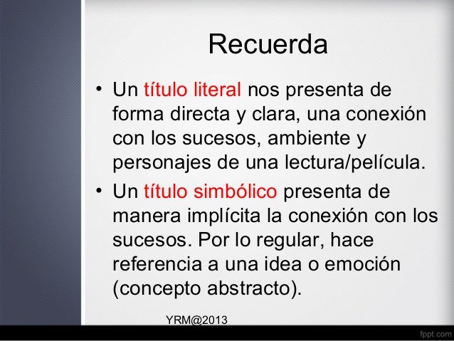 Actividad ¿Título Literal o Simbólico?