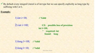 JAVA Literals | PPTX