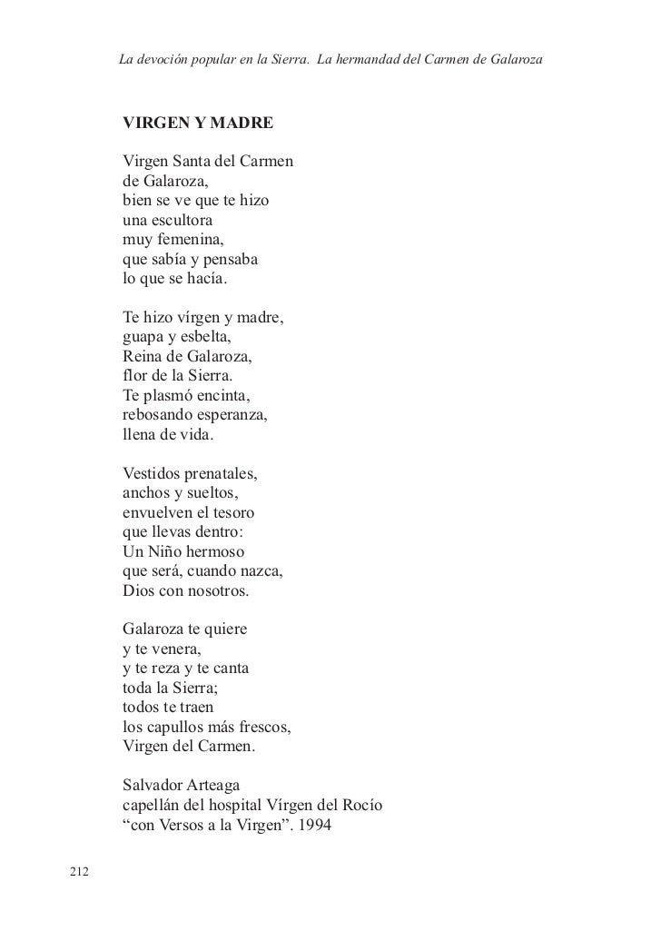 Libro De La Virgen Del Carmen De Galaroza Poemas