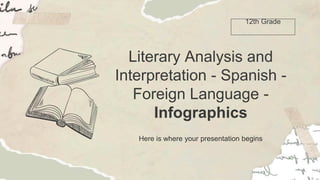 Literary Analysis and
Interpretation - Spanish -
Foreign Language -
Infographics
Here is where your presentation begins
12th Grade
 