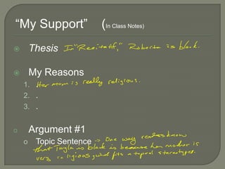 ThesisMy Reasons...Argument #1
