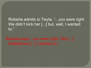 Original: "Early to bed and early to rise makes a man healthy, wealthy and wise."Example (omission from beginning):This behavior ". . . makes a man healthy, wealthy, and wise."Example (omission from middle):This maxim claims that "Early to bed . . . makes a man healthy, wealthy, and wise." Example (omission from end):He said, "Early to bed and early to rise makes a man healthy . . . ." 