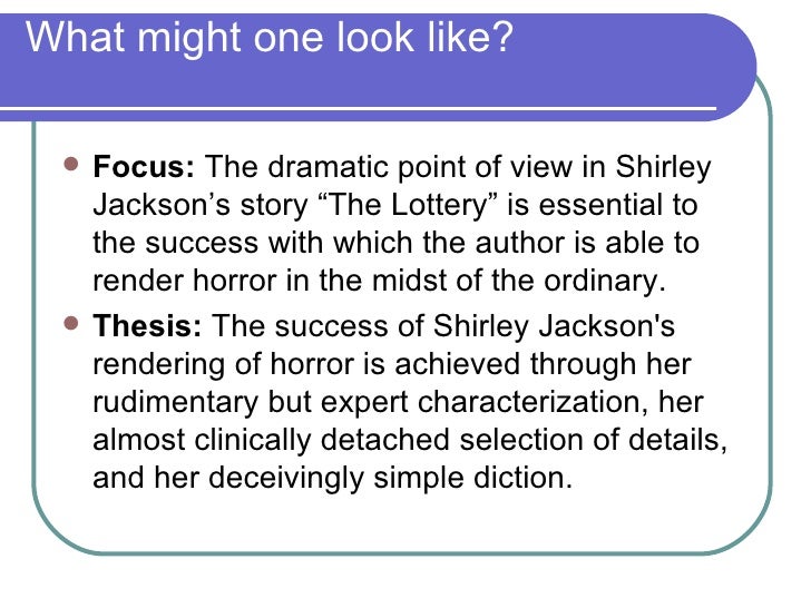 The lottery literary analysis essay